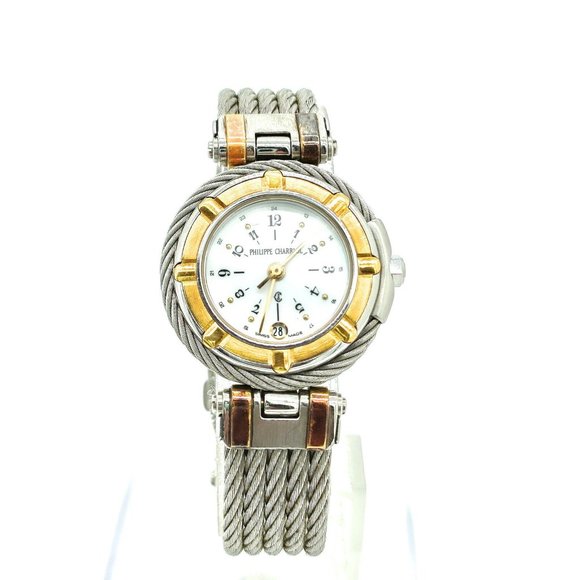 Philippe Charriol Watch AC32.10gr. 26mm Women's Whites X Silver Running w/box